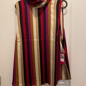 Vince Camuto Black and Red Sleeveless Blouse